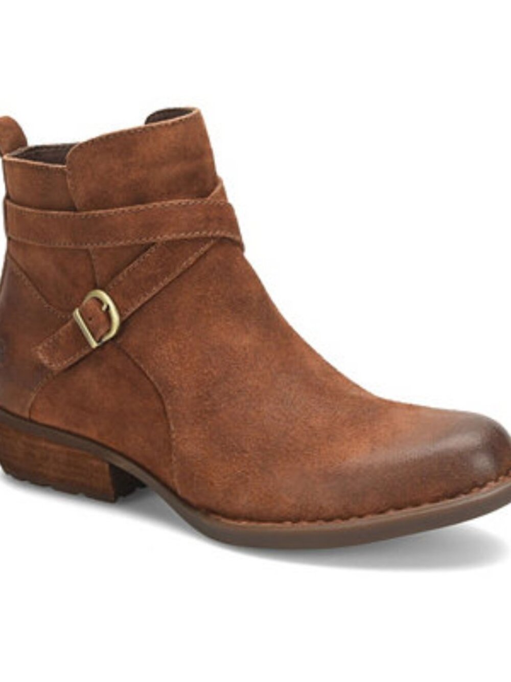Born Women's Tobacco Brown Faywood Suede Wrap Classic Ankle Bootie Size 8M